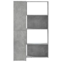 Berkfield Home Corner Bookcase 4-Tier Concrete Grey 85x85x140 cm Engineered Wood - Size: 85 x 85 x 140 cm - thumbnail 5