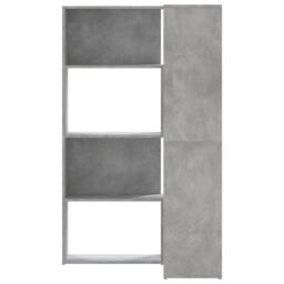 Berkfield Home Corner Bookcase 4-Tier Concrete Grey 85x85x140 cm Engineered Wood - Size: 85 x 85 x 140 cm - thumbnail 4