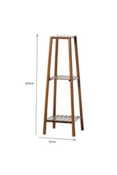 Living and Home 4/3/2 tier Vintage Indoor Plant Stand Solid Wood Display Shelf Potted Rack in Brown - Size: Large - thumbnail 3