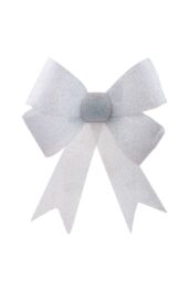 VFM e-Store Tinsel Bow Christmas Decoration X 1 37cm x 49cm x 13cm White - Size: 37 cm x 49 cm x 13 cm - thumbnail 1