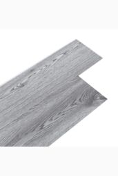 Living and Home 36 Pcs Rustic Style Wood Plank PVC Flooring in Grey