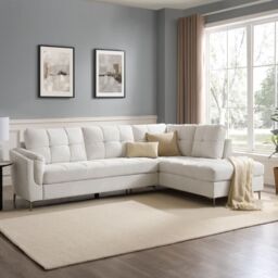 Home Detail Rose Right-Hand Corner Sofa in Cream - Size: 4 Person - thumbnail 1