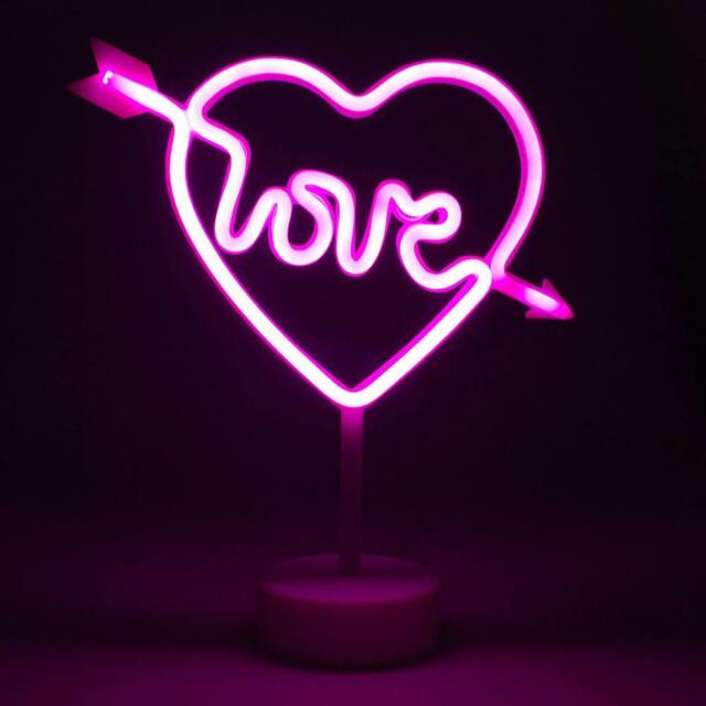 simpa LED Novelty Neon Love Heart Light in Pink - image 1