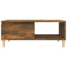 Berkfield Home Decorative Coffee Table Smoked Oak 90x50x36.5 cm Engineered Wood in Brown - thumbnail 5