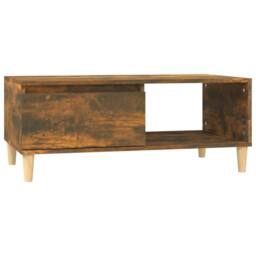 Berkfield Home Decorative Coffee Table Smoked Oak 90x50x36.5 cm Engineered Wood in Brown - thumbnail 3