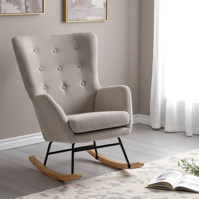 Seconique Hayden Rocking Chair in Beige - image 1