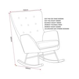 Seconique Hayden Rocking Chair in Beige - thumbnail 8