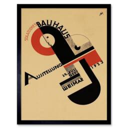 "Artery8 Exhibition Bauhaus Weimar Icon Germany Vintage Retro Framed Art Print in Beige - Size: W12"" x H16""" - thumbnail 1