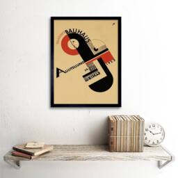 "Artery8 Exhibition Bauhaus Weimar Icon Germany Vintage Retro Framed Art Print in Beige - Size: W12"" x H16""" - thumbnail 2