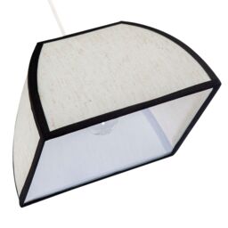 Happy Homewares Vintage Victorian Square Lamp Shade in Oatmeal Linen & Black Trim - Size: 10 inches - thumbnail 5
