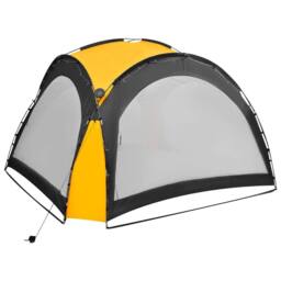 Berkfield Home Party Tent with LED & 4 Sidewalls 3.6x3.6x2.3 m Yellow - thumbnail 4