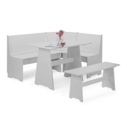 Cheshire Premium Newbury 158cm Corner Dining Set with Storage Bench - Dove Grey - thumbnail 1