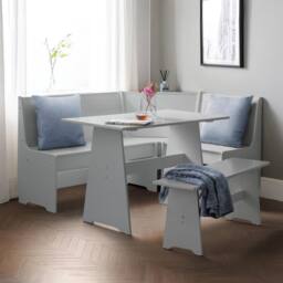 Cheshire Premium Newbury 158cm Corner Dining Set with Storage Bench - Dove Grey - thumbnail 4