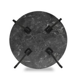 SONARA 100cm Round Dining Table with Black Marble Top & Flat Tube Metal Leg - thumbnail 7