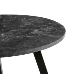 SONARA 100cm Round Dining Table with Black Marble Top & Flat Tube Metal Leg - thumbnail 6