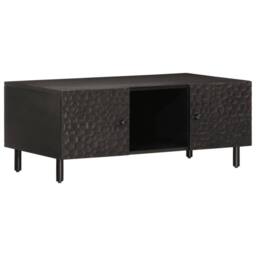Berkfield Home Beautiful Coffee Table Black 100x54x40 cm Solid Wood Mango - Size: 100 x 54 x 40 cm - thumbnail 3