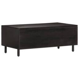 Berkfield Home Beautiful Coffee Table Black 100x54x40 cm Solid Wood Mango - Size: 100 x 54 x 40 cm - thumbnail 7