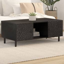 Berkfield Home Beautiful Coffee Table Black 100x54x40 cm Solid Wood Mango - Size: 100 x 54 x 40 cm - thumbnail 2