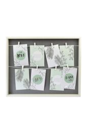 "nielsen Accent Photo Collage Frame for 8 Pictures 4x6"" With Clothesline & 8 Clips - White/Grey in White" - thumbnail 1