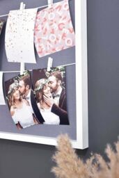 "nielsen Accent Photo Collage Frame for 8 Pictures 4x6"" With Clothesline & 8 Clips - White/Grey in White" - thumbnail 3