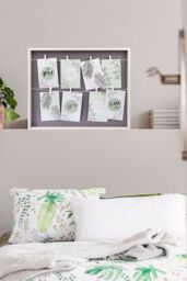 "nielsen Accent Photo Collage Frame for 8 Pictures 4x6"" With Clothesline & 8 Clips - White/Grey in White" - thumbnail 4