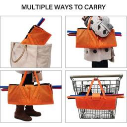 Hinsinc 4 Pack Reusable Supermarket Shopping Trolley Bags - thumbnail 4
