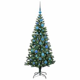 Berkfield Home Elegant Artificial Pre-lit Christmas Tree Green 150 cm PVC & Metal - thumbnail 1