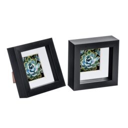 "Nicola Spring 3D Box Photo Frames - 4 x 4"" with 2 x 2"" Mount - Black Mount - Pack of 2" - thumbnail 1