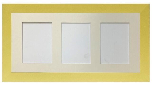 Frames & Mirrors 4U Metro Gold Frame with Ivory Mount for 3 Image Sizes 7 x 5 Inch - image 1