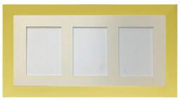 Frames & Mirrors 4U Metro Gold Frame with Ivory Mount for 3 Image Sizes 7 x 5 Inch - thumbnail 1