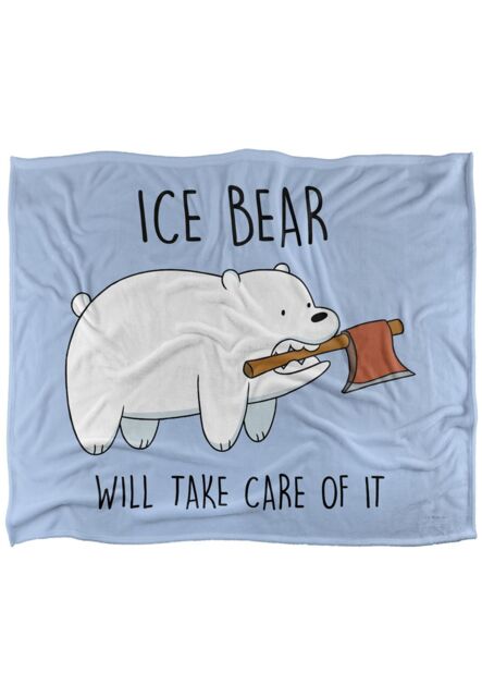 Cartoon Network We Bare Bears Take Care of It Silky Touch Super Soft Throw Blanket 152 X 127 cm in White - image 1