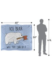Cartoon Network We Bare Bears Take Care of It Silky Touch Super Soft Throw Blanket 152 X 127 cm in White - thumbnail 5