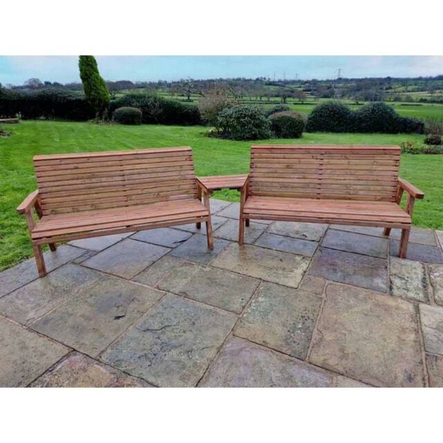 Churnet Valley Garden Furniture Ltd Valley 2X3B Set Angled Tray - Fully Assembled - Set of Cushions Inc in Brown - image 1