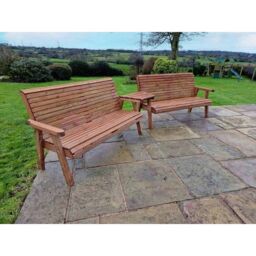 Churnet Valley Garden Furniture Ltd Valley 2X3B Set Angled Tray - Fully Assembled - Set of Cushions Inc in Brown - thumbnail 2