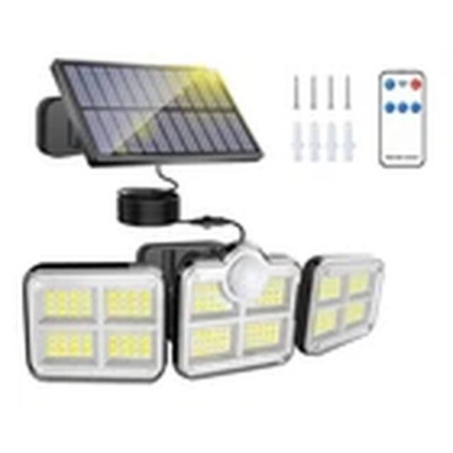 EONLION 1Pcs Outdoor 122 LED Solar PIR Motion Sensor Wall Light in Black - image 1