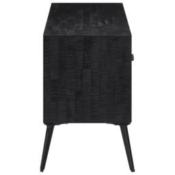 Berkfield Home TV Cabinet 112x31x45 cm Solid Reclaimed Teak in Black - Size: 112 x 31 x 45 cm - thumbnail 4