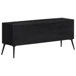 Berkfield Home TV Cabinet 112x31x45 cm Solid Reclaimed Teak in Black - Size: 112 x 31 x 45 cm - thumbnail 5