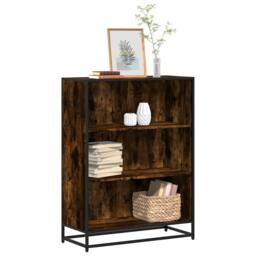 Berkfield Home Book Cabinet Smoked Oak 80.5x35x107.5 cm Engineered Wood in Brown - thumbnail 2