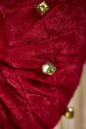 Dibor Set of 4 Red Jingle Bell Velvet Xmas Gift Decoration Christmas Stocking - Size: 4 Pack - thumbnail 4