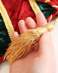 Dibor Set of 4 Red Jingle Bell Velvet Xmas Gift Decoration Christmas Stocking - Size: 4 Pack - thumbnail 5