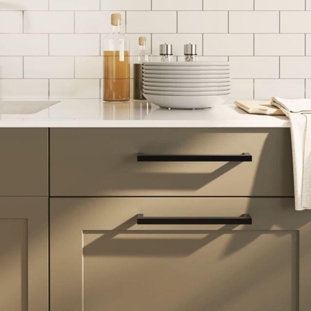 Berkfield Home Cabinet Handles 20 pcs Black 224 mm Stainless Steel - image 1