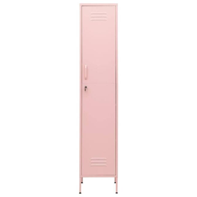 Berkfield Home Locker Cabinet Pink 35x46x180 cm Steel - Size: 35 x 46 x 180 cm - image 1