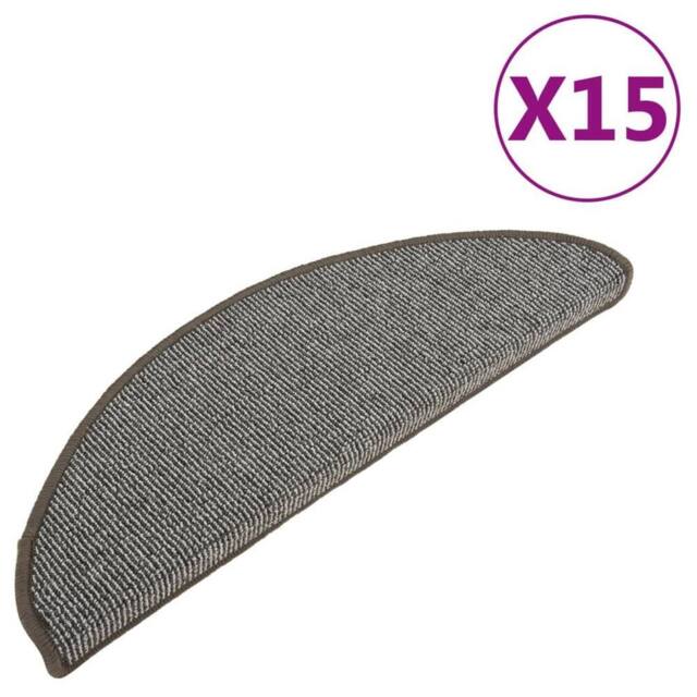 Berkfield Home Carpet Stair Treads 15 pcs Grey 65x21x4 cm - Size: Medium - image 1