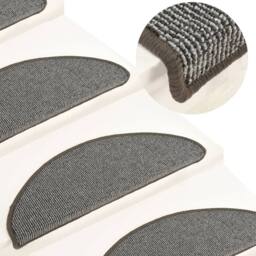 Berkfield Home Carpet Stair Treads 15 pcs Grey 65x21x4 cm - Size: Medium - thumbnail 2
