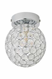 ValueLights Ella Chrome Sphere Globe Jewel Flush Ceiling Light in Silver - thumbnail 6
