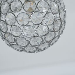 ValueLights Ella Chrome Sphere Globe Jewel Flush Ceiling Light in Silver - thumbnail 3