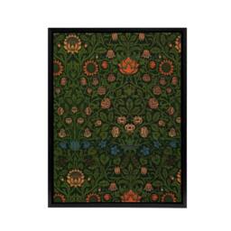 "Artery8 Violet & Columbine Floral Pattern Morris Black Framed Canvas Art in Green - Size: W12"" x H16""" - thumbnail 1