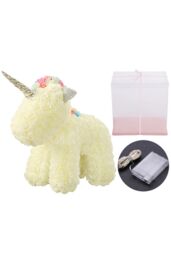 Living and Home Artificial Rose Unicorn with Gift Box & Light in Beige - thumbnail 1