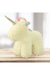 Living and Home Artificial Rose Unicorn with Gift Box & Light in Beige - thumbnail 4