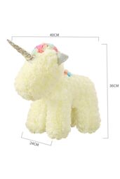 Living and Home Artificial Rose Unicorn with Gift Box & Light in Beige - thumbnail 5